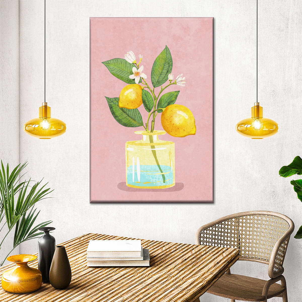 Sandsberg | Zitronenstrauß in Vase Wandkunst