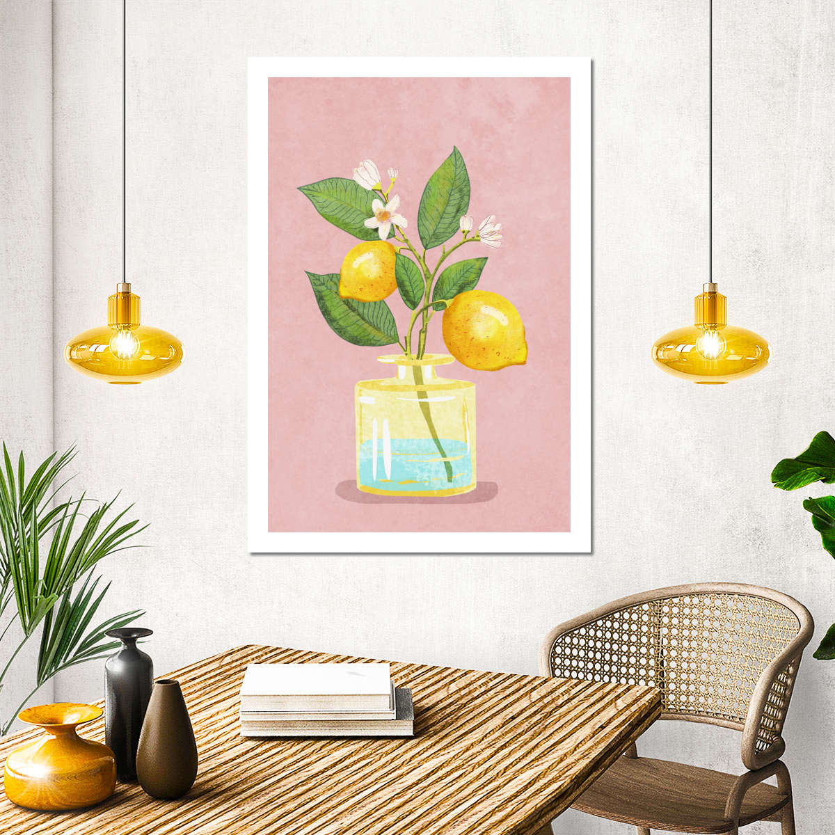Sandsberg | Zitronenstrauß in Vase Wandkunst