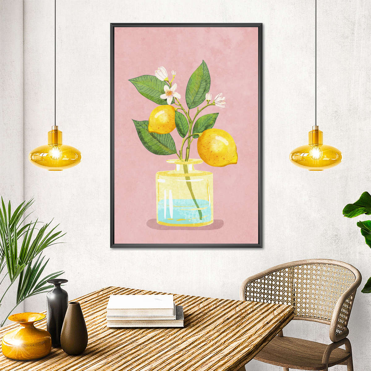 Sandsberg | Zitronenstrauß in Vase Wandkunst