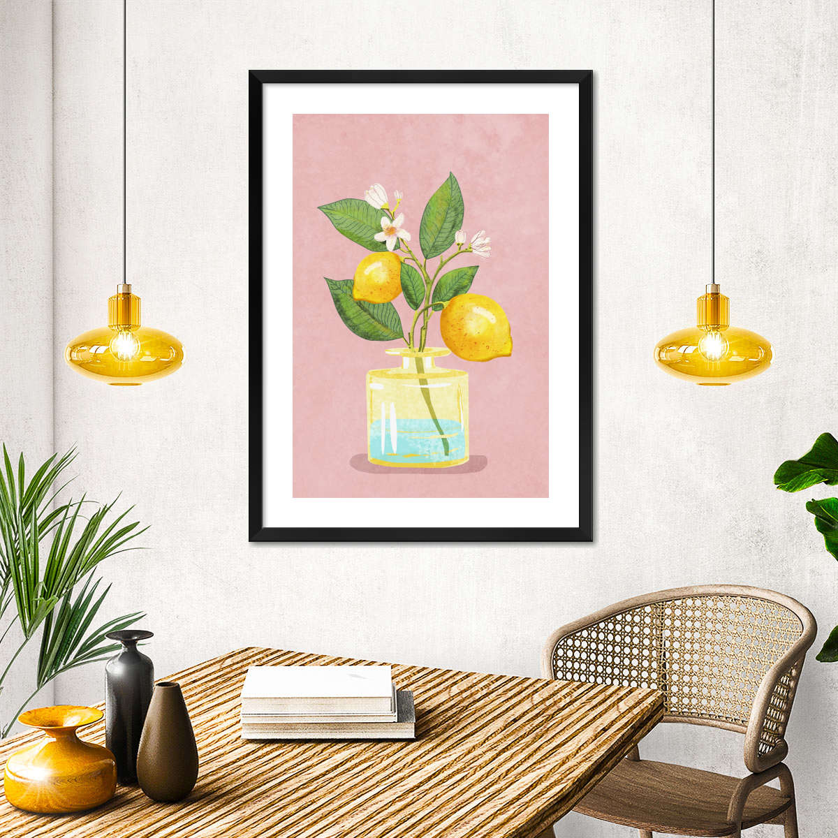 Sandsberg | Zitronenstrauß in Vase Wandkunst
