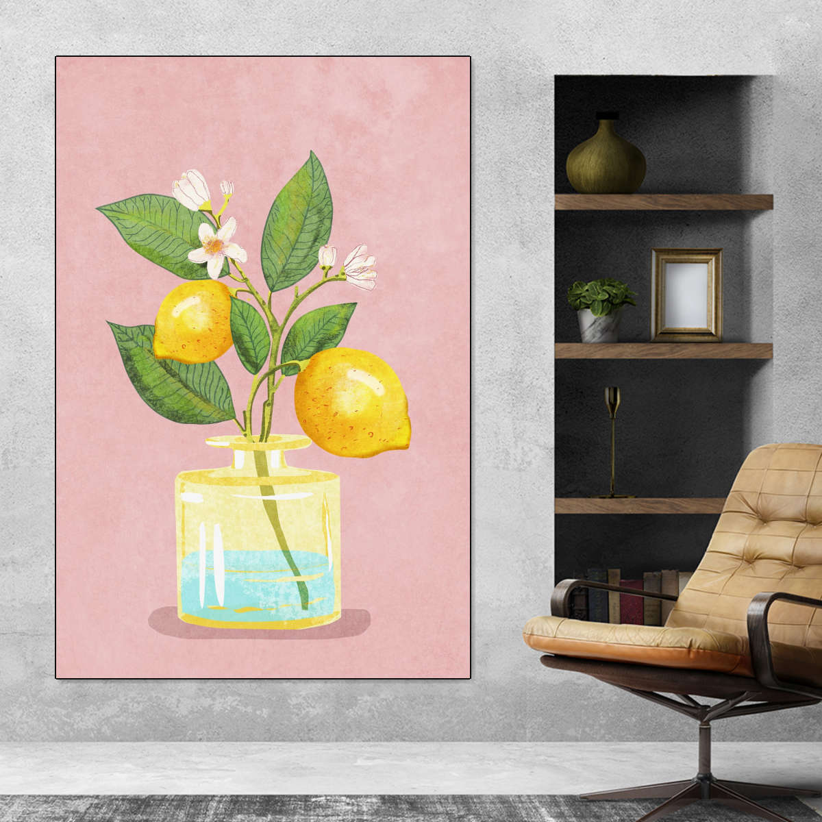 Sandsberg | Zitronenstrauß in Vase Wandkunst