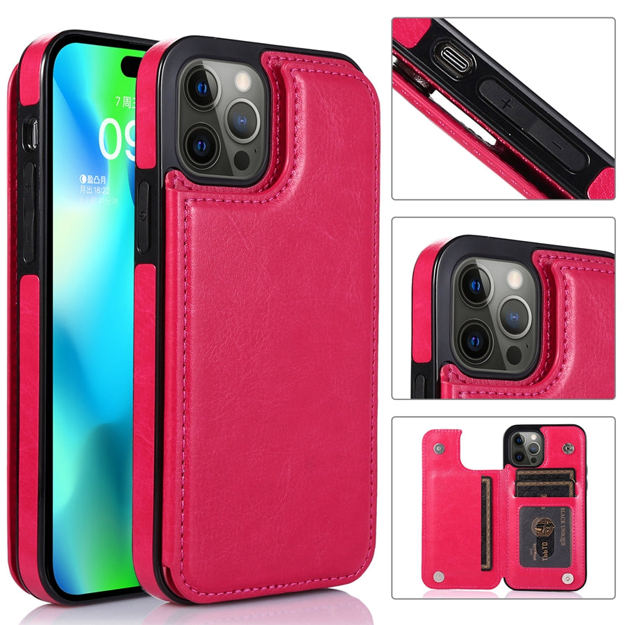 Hochwertige Leder-Brieftaschenhülle für das Apple iPhone | Flip-Cover-Kartenhalter mit Geldbörsen- und Portmoneefunktion