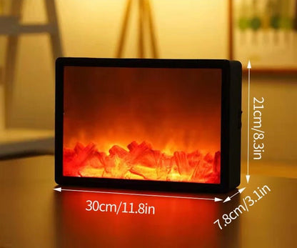 Sandsberg | Retro Kaminlaterne – Flackernde Flamme Nachtlicht für festlichen Charme, USB/Batteriebetriebene Feiertagsdekoration