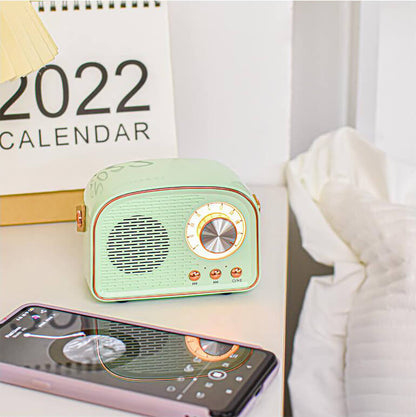 GarduruRetro Rundradio Bluetooth Lautsprecher | Kabellos | Tragbar | Stilvoller Klang für Zuhause und unterwegs