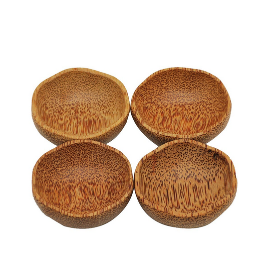Handtücher & Waschlappen Set aus 4 Kokosnuss Holz Pflaume Schüssel 15 cm Natürlich