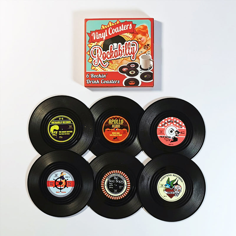 Vinyl-Schallplatten-Untersetzer mit retro Schallplattenspieler-Halter