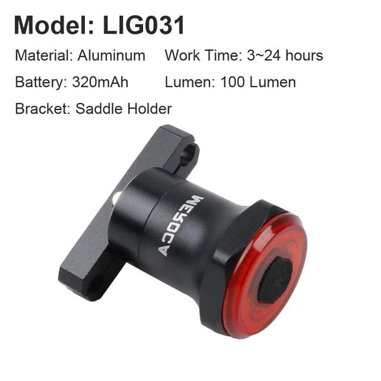 Smart Fahrrad Rücklicht Auto Start/Stopp Bremsensensierung IPx6 Wasserdicht USB Aufladung Rad Tail Rücklicht Fahrrad LED Licht