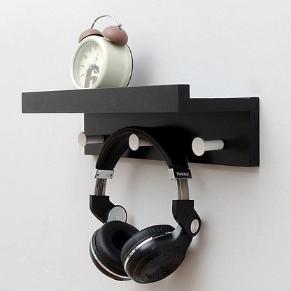 Sandsberg | Smash Wandregal mit Haken – Multifunktionales Holzregal für jeden Raum