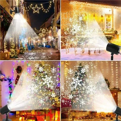 Sandsberg | Schneeflocken-Projektor LED Weihnachtslicht - Weihnachtsprojektorlichter für Innen- und Außendekoration, Hochzeiten und Gartendekor