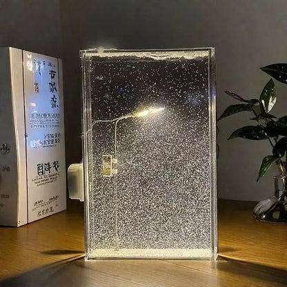 Sandsberg | Schneeszenen-Nachtlichter – DIY-Weihnachtsstraßenlampe mit fließendem Schnee-Effekt für magische Urlaubs-Desktop-Dekoration