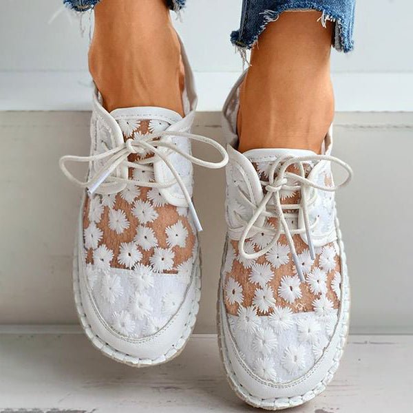 Orthopädischer stilvoller Schuh mit Blumendesign