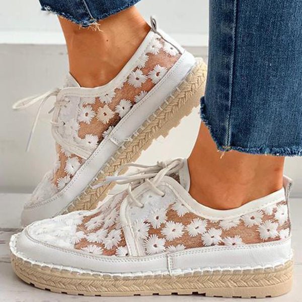 Orthopädischer stilvoller Schuh mit Blumendesign