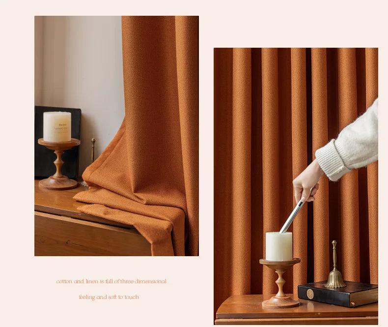 Einfarbige lange Blackout-Vorhänge │ Für minimalistische moderne Wohn- und Schlafzimmerdekoration