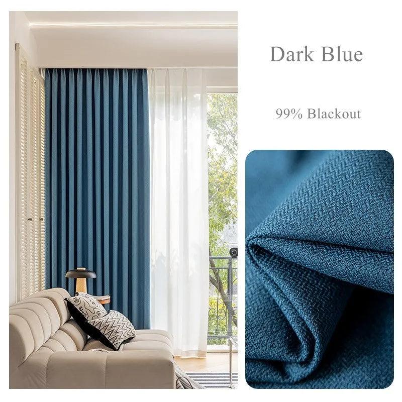 Einfarbige lange Blackout-Vorhänge │ Für minimalistische moderne Wohn- und Schlafzimmerdekoration