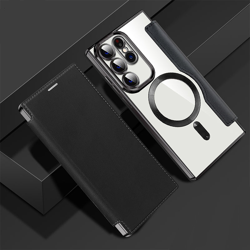 Neue lederstrukturierte Flip-Handyhülle für Samsung