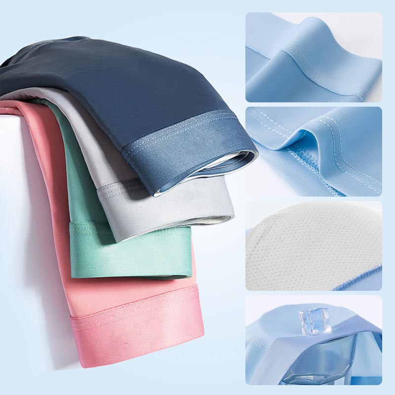 4 Stück Herren Eis-Satin Antibakterielle Atmungsaktive Boxershorts