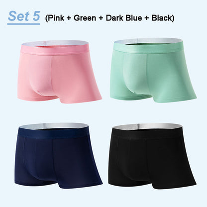 4 Stück Herren Eis-Satin Antibakterielle Atmungsaktive Boxershorts