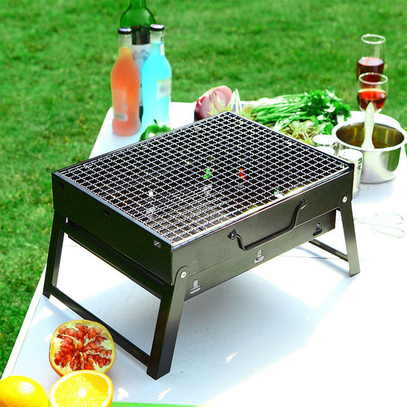 Zusammenklappbarer, tragbarer Grill mit Schublade und Ständer