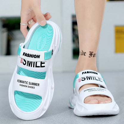 🔥Neuer Sommerschlussverkauf - 40% Rabatt🔥Tretende Scheiße Gefühl dicke EVA-Schaum Kissen Sandalen Hausschuhe 2 in 1