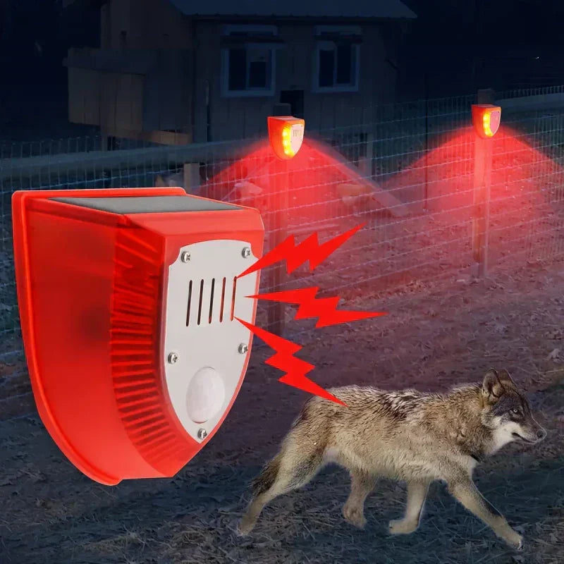 Solarbetriebene 129 dB Sicherheitsalarmlicht mit Bewegungssensor