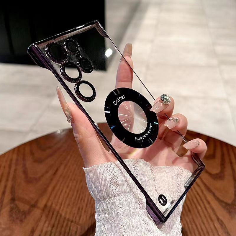 Ultradünne transparente Handyhülle mit magnetischem Ring für Samsung