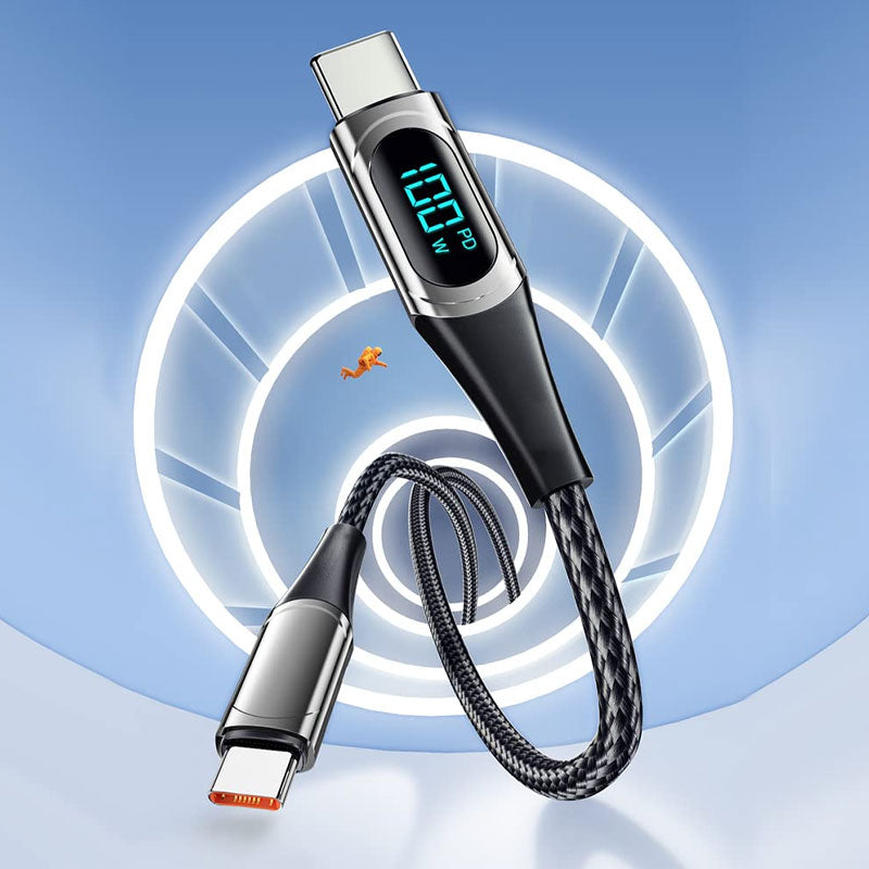 PD 100W Schnellladekabel und Datenkabel mit digitaler Anzeige