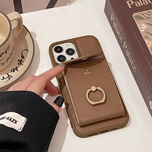 Handyhülle mit Kartenhalter & Ringständer für iPhone