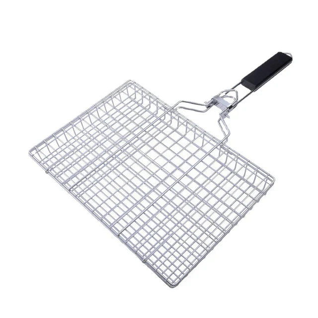Sandsberg | Edelstahl Faltgrillnetzclip Quadratisches Grillnetz Abnehmbares Grill
