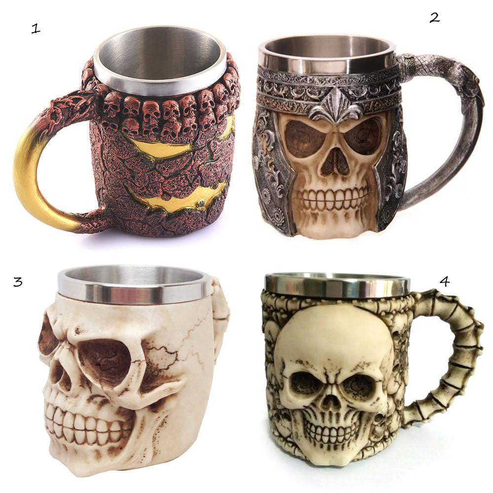 Edelstahl Totenkopf Becher - 350ml