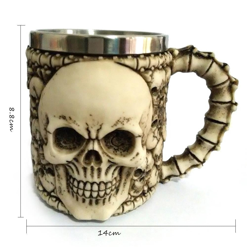 Edelstahl Totenkopf Becher - 350ml