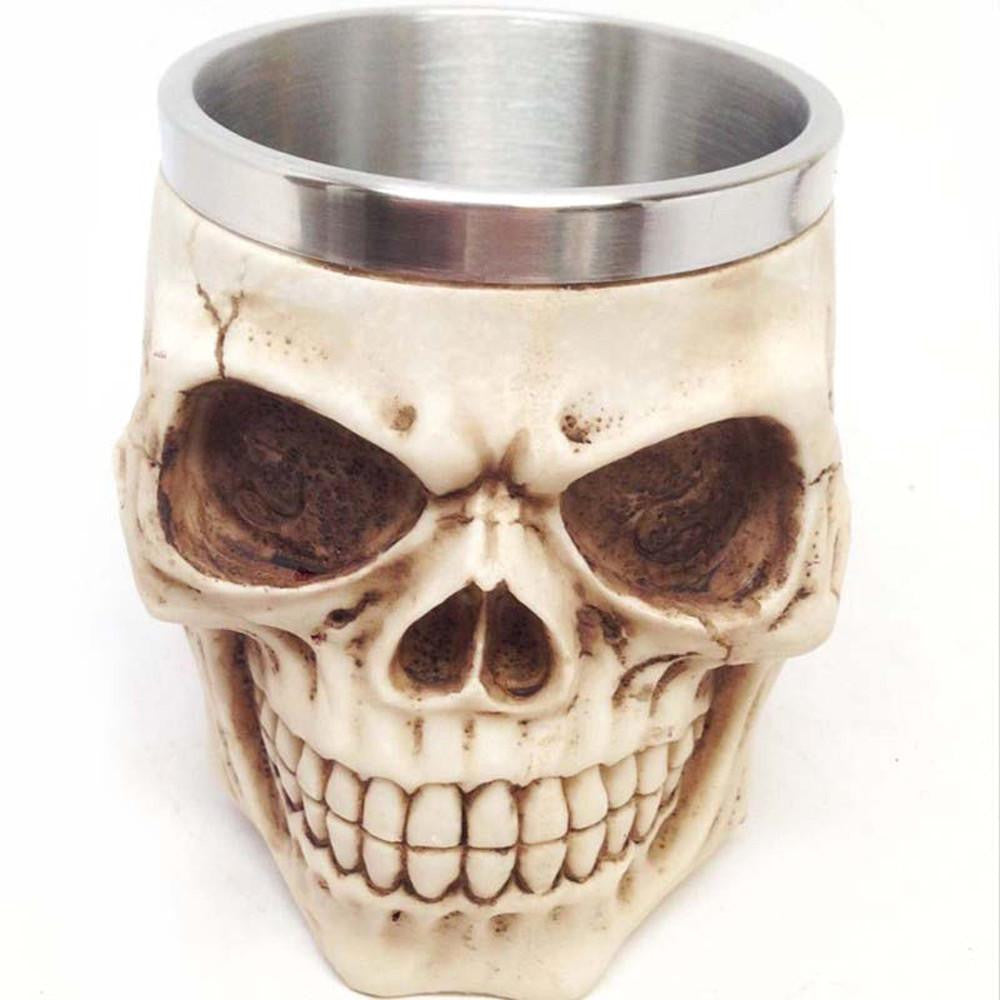 Edelstahl Totenkopf Becher - 350ml