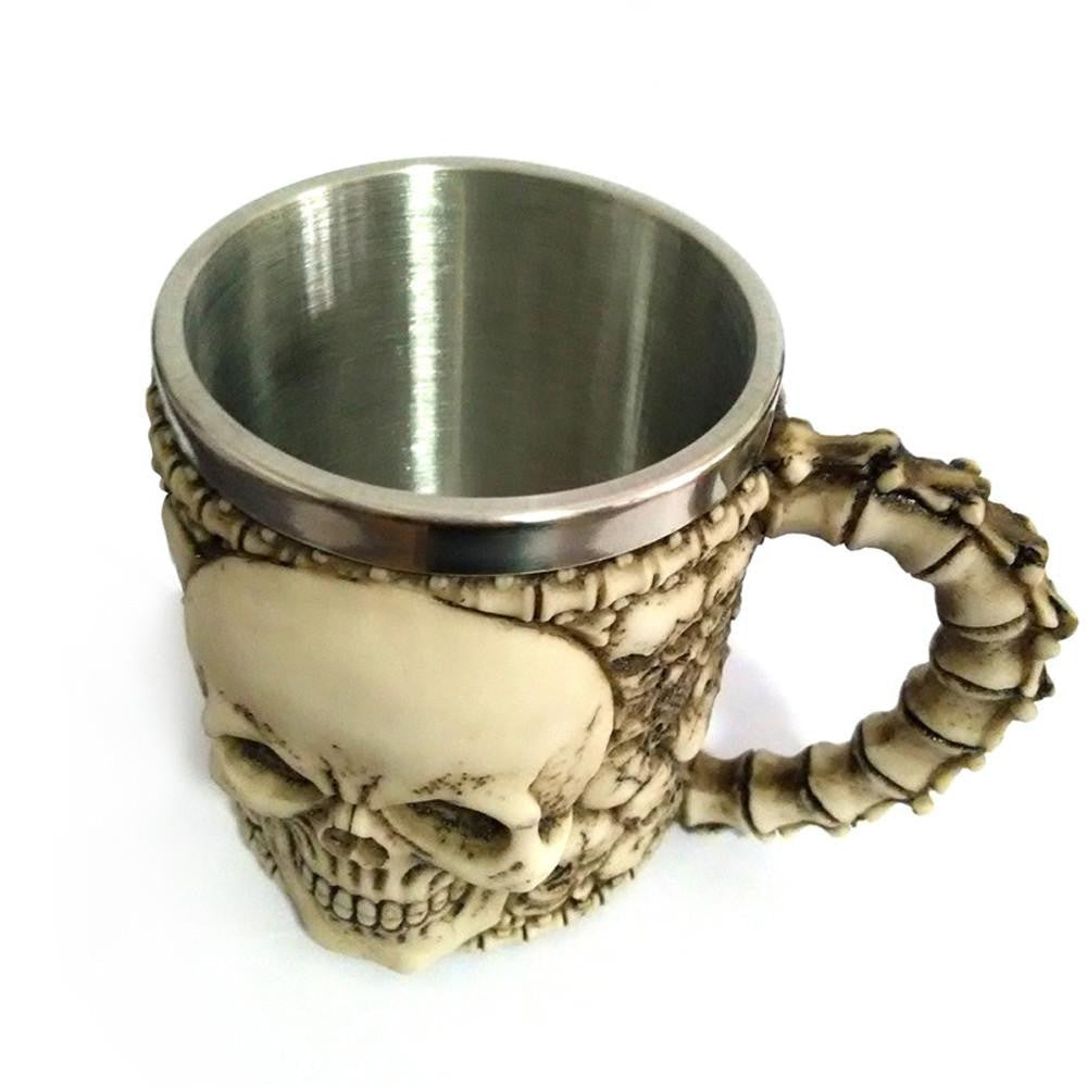 Edelstahl Totenkopf Becher - 350ml