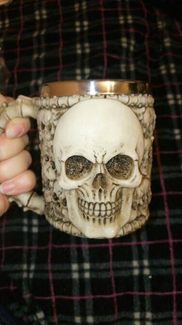 Edelstahl Totenkopf Becher - 350ml