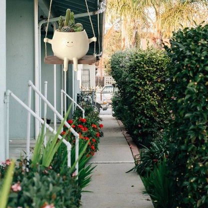 Sandsberg | Swing Face Hängender Blumentopf – Niedlicher Harz-Sukkulenten-Pott für Innen- und Außendekor, Perfektes Weihnachtsgeschenk