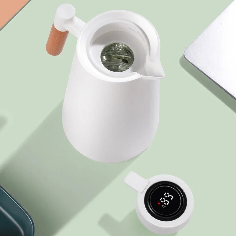 Sandsberg | ThermoWood – Smart isolierter Thermoskanne mit digitaler Temperaturanzeige & Holzgriff