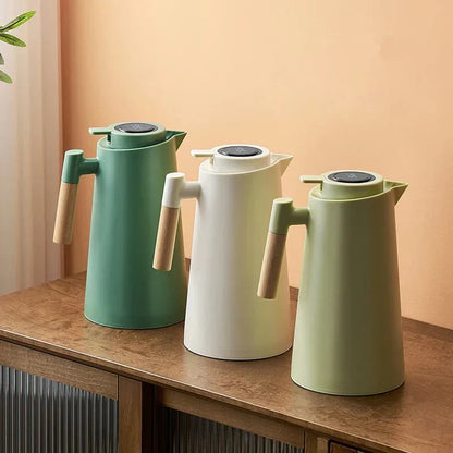 Sandsberg | ThermoWood – Smart isolierter Thermoskanne mit digitaler Temperaturanzeige & Holzgriff