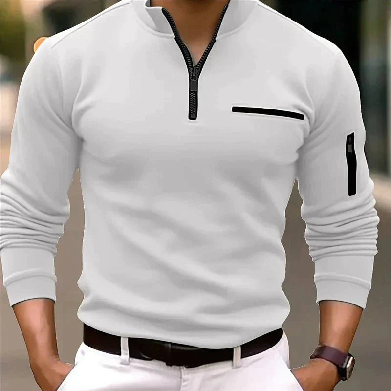 Herren Pullover mit viertel Reißverschluss