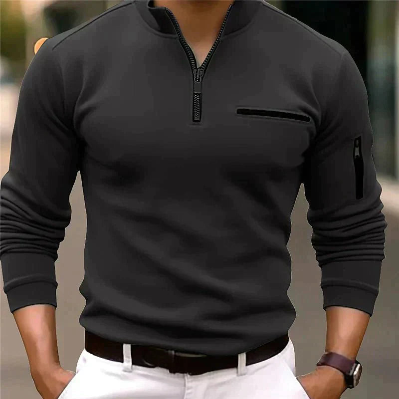 Herren Pullover mit viertel Reißverschluss
