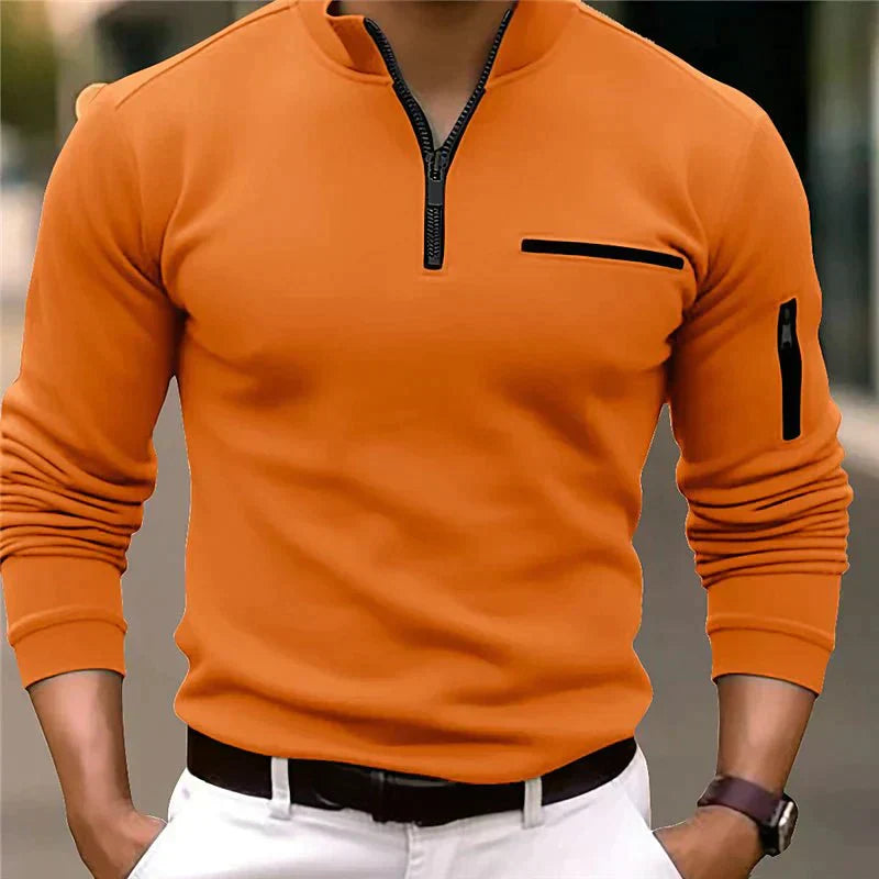 Herren Pullover mit viertel Reißverschluss
