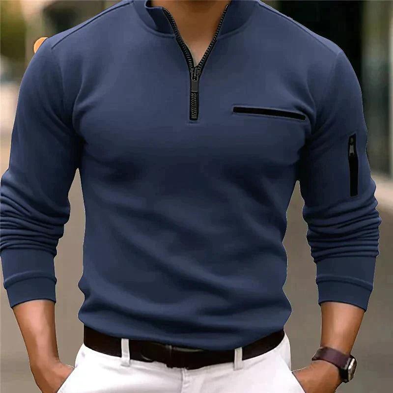 Herren Pullover mit viertel Reißverschluss