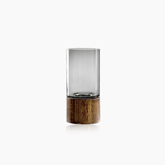 Massive Holzbasis transparente Glasvase