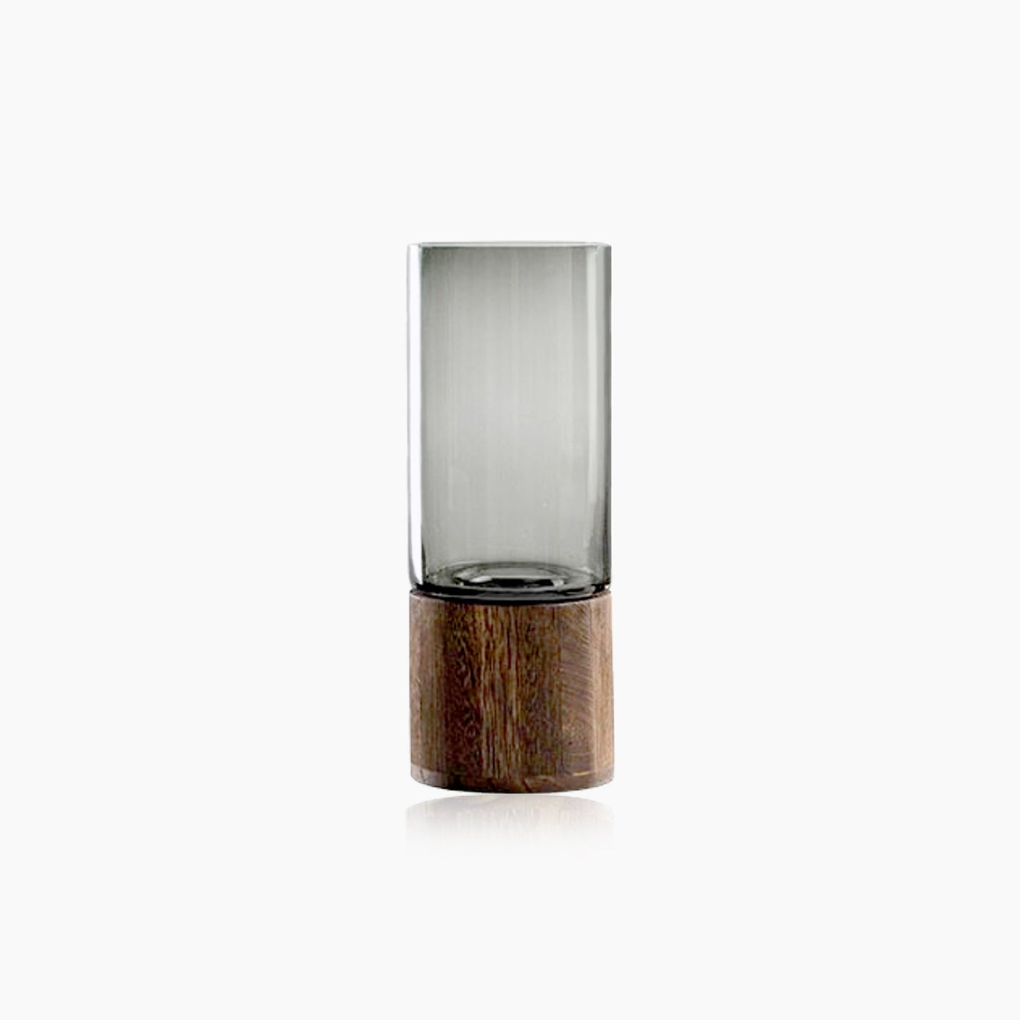 Massive Holzbasis transparente Glasvase