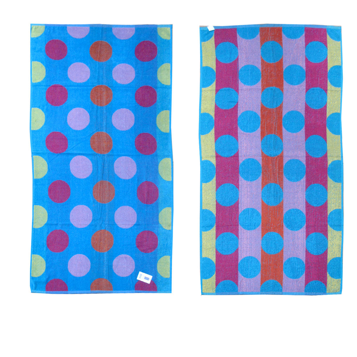 Handtücher & Waschtücher Jacquard Velours Wendbares Strandtuch Blaue Kreise