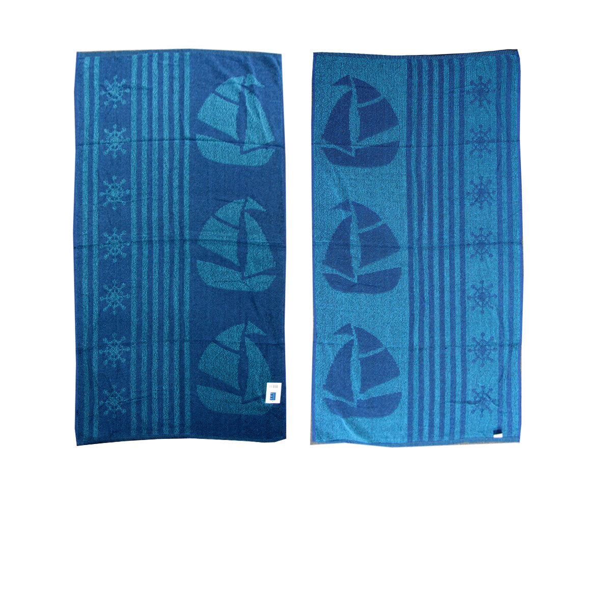 Handtücher & Waschlappen Set aus 4 unvollkommenen Jacquard-Frottee-Strandtüchern Segelboot