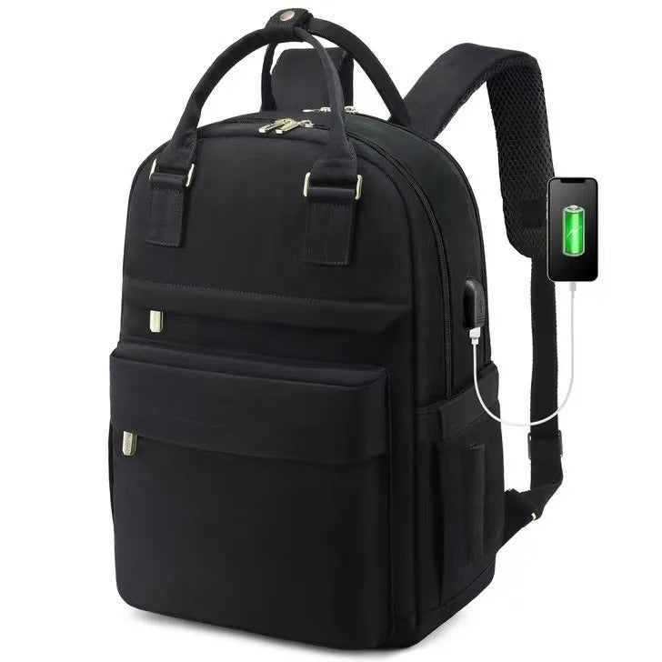 Sandsberg | Damen wasserdichter Laptop-Rucksack mit USB-Ladeanschluss – Stilvolle 17-Zoll Arbeits-, Schul- & Reisetasche