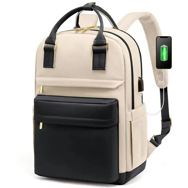 Sandsberg | Damen wasserdichter Laptop-Rucksack mit USB-Ladeanschluss – Stilvolle 17-Zoll Arbeits-, Schul- & Reisetasche