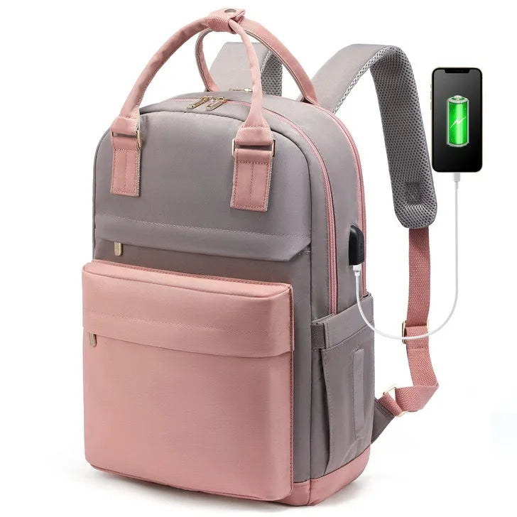 Sandsberg | Damen wasserdichter Laptop-Rucksack mit USB-Ladeanschluss – Stilvolle 17-Zoll Arbeits-, Schul- & Reisetasche