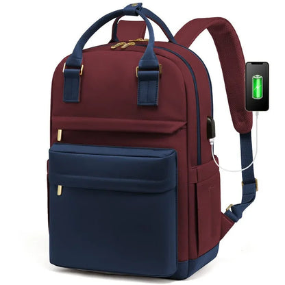 Sandsberg | Damen wasserdichter Laptop-Rucksack mit USB-Ladeanschluss – Stilvolle 17-Zoll Arbeits-, Schul- & Reisetasche