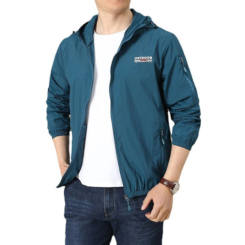 Leichte wasser und sonnenfeste Sommerjacke herren mit Kapuze