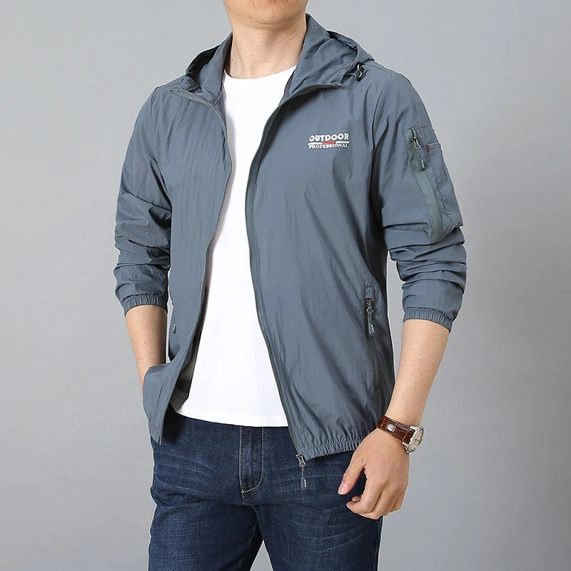 Leichte wasser und sonnenfeste Sommerjacke herren mit Kapuze